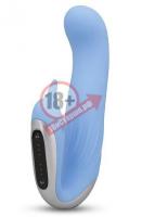 Голубой вибромассажер с клиторальной стимуляцией SEDUCER DUAL MOTOR DOLPHIN VIBRATOR - 15 см.