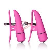 Розовые зажимы на соски с вибрацией Nipple Play Nipplettes