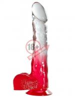 Красный фаллоимитатор с прозрачной верхней частью JELLY JOY FADE OUT DONG 8INCH - 20,3 см.