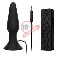 Чёрная вибропробка MENZSTUFF 5INCH SLIM INTRUDER BUTT PLUG - 13 см.
