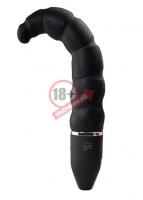 Чёрный анальный стимулятор с вибрацией PURRFECT SILICONE DELUXE 5.5INCH - 14 см.