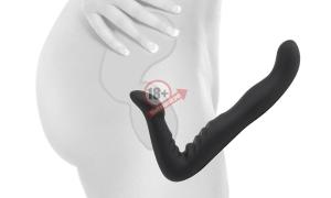 Черный безремневой страпон 8" Strapless Strap-On - 20,3 см.