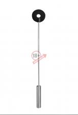 Чёрная шлёпалка Leather Circle Tiped Crop с наконечником-кругом - 56 см.