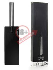 Чёрная прямоугольная шлёпалка Leather Paddle - 35 см.