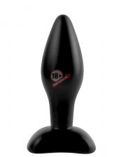 Чёрная анальная пробочка Small Silicone Plug - 11 см.
