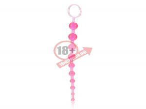 Розовая анальная цепочка X-10 BEADS - 28 см.
