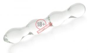 Стеклянный прозрачный фаллоимитатор - 18 см.