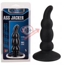 Чёрный анальный стимулятор ASS JACKER - 12 см.