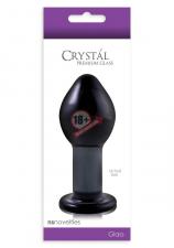 Большая темно-серая стеклянная анальная пробка CRYSTAL PLUG