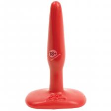 Красная тонкая анальная пробка Butt Plugs Smooth Classic Slim/Small - 10,5 см.