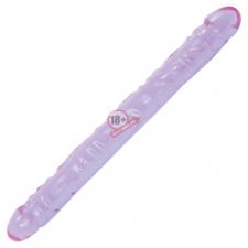 Двухсторонний фиолетовый фаллоимитатор Double Dong Purple Jellie - 46 см.