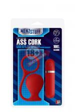 Красная вибровтулка MENZSTUFF ASS CORK WIDE - 7,5 см.