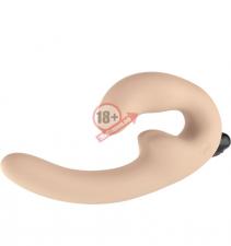 Телесный страпон с вибрацией Sharevibe - 22 см.