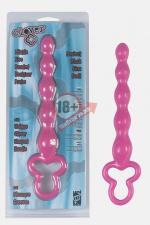 Розовая анальная цепочка Clover Anal Rod - 18 см.