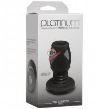 Чёрная анальная пробка с отверстием Platinum The Stretch Small - 8,6 см.