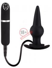 Черная вибровтулка Dash Butt Plug With Mini Controller III - 9 см.