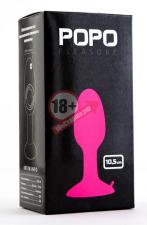 Розовая пробка POPO Pleasure со встроенным вовнутрь стальным шариком - 10,5 см.