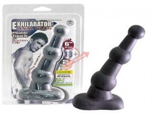 Чёрная втулка с наклоном EXHILARATOR ANAL PLUG - 15,2 см.
