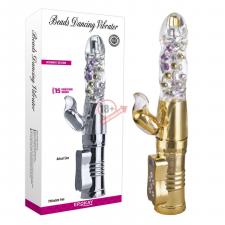Золотистый вибратор Beads Dancing Gold  - 27,5 см.