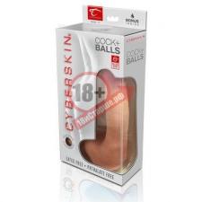 Фаллоимитатор из реалистичного материала CyberSkin Cyber Cock with Balls Medium - 18 см.