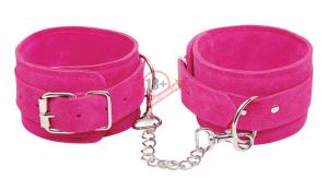 Розовые замшевые наручники Pink Wrist Cuffs