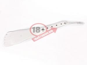 Белая кожаная хлопалка в форме ступни - 34,5 см.