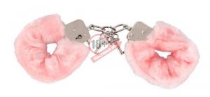Розовые меховые наручники Love Cuffs Rose
