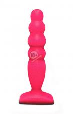 Розовый анальный стимулятор Large Bubble Plug - 14,5 см.