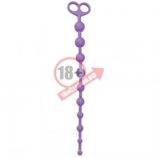 Фиолетовая анальная цепочка с 10 звеньями ANAL JUGGLING BALL SILICONE - 33,6 см.