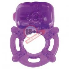 Фиолетовое эрекционное виброкольцо VIBRATING COCK RING KINKY