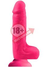 Розовый фаллоимитатор Colours Softies - 20,3 см.