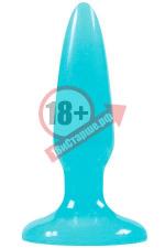 Голубая анальная пробка, светящаяся в темноте, Firefly Pleasure Plug Mini - 8,1 см.