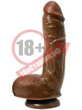 Реалистичный фаллоимитатор на присоске Adam’s PleasureSkin - 19,6 см.