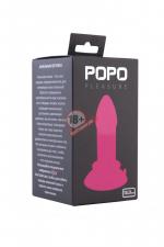 Розовая анальная втулка на присоске POPO Pleasure - 13 см.
