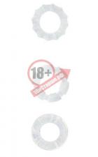 Набор из 3 прозрачных эрекционных колец MENZSTUFF STRETCHY COCK RINGS