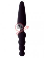 Чёрный двусторонний массажер для анальной стимуляции MENZSTUFF DUAL PROBE - 18 см.