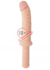 Реалистичный фаллоимитатор с ручкой BIGSTUFF DONG WITH HANDLE - 37 см.