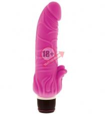Розовый вибратор с лепестками у основания PURRFECT SILICONE CLASSIC 7INCH PINK - 18 см.