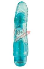 Голубой вибратор-реалистик JELLY JOY 7INCH 10 RHYTHMS BLUE - 17,5 см.