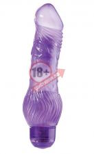 Фиолетовый гелевый вибратор JELLY JOY 7INCH 10 RHYTHMS PURPLE - 17,5 см.