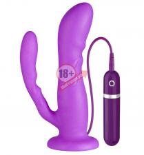 Анально-вагинальный вибромассажёр PURRFECT SILICONE 2WAYS VIBRATOR - 17 см.