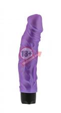 Фиолетовый вибратор-реалистик с богатым рельефом поверхности PEARL SHINE 9 VIBRATOR - 22,8 см.