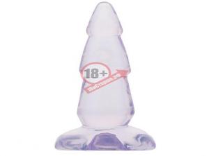 Прозрачная анальная пробка JELLY JOY SWEET SPARKLE - 15,2 см.