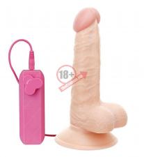 Реалистичный вибромассажёр с присоской и выносным пультом G-GIRL STYLE 6INCH VIBRATING DONG - 15,2 см.