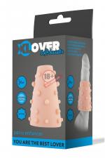 Телесная насадка в форме конуса с шишечками XLover - 10 см.