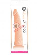 Телесный фаллоимитатор Colours Pleasures Thick 8" Dildo - 20 см.