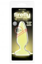 Желтая, светящаяся в темноте анальная пробка Firefly Pleasure Plug Medium Yellow - 12,7 см.