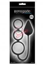 Анальная пробка Renegade 3 Ring Circus Medium Black с эрекционными кольцами