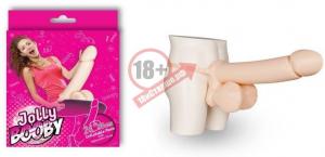 Телесный надувной пенис с фиксацией JOLLY BOOBY INFLATABLE PENIS - 53 см.