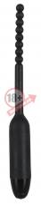Чёрный вибростимулятор для уретры Silikon Dilator - 19 см.